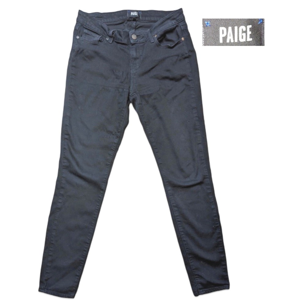 Paige Verdugo Ultra Skinny Black Shadow Jeans Women's 29 Pants Stretchy USA Babe - Picture 1 of 14